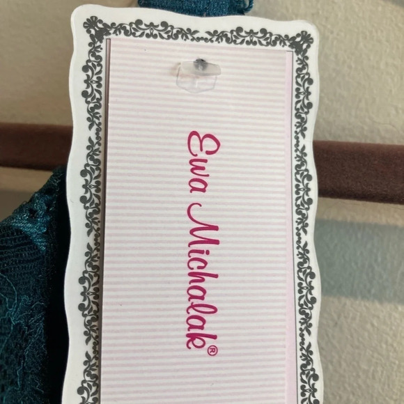 EWA MICHALAK Sz 32 J Emerald Lace Adjustable Straps Underwire Unpadded Bra NWT - Picture 5 of 13